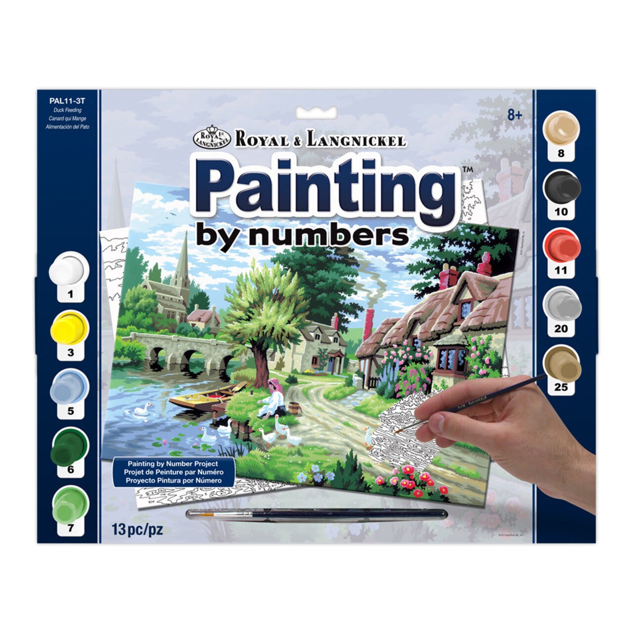 PAL11 | Painting by numbers™ 13pc 11.25" x 13.375" Duck Feeding Painting Project